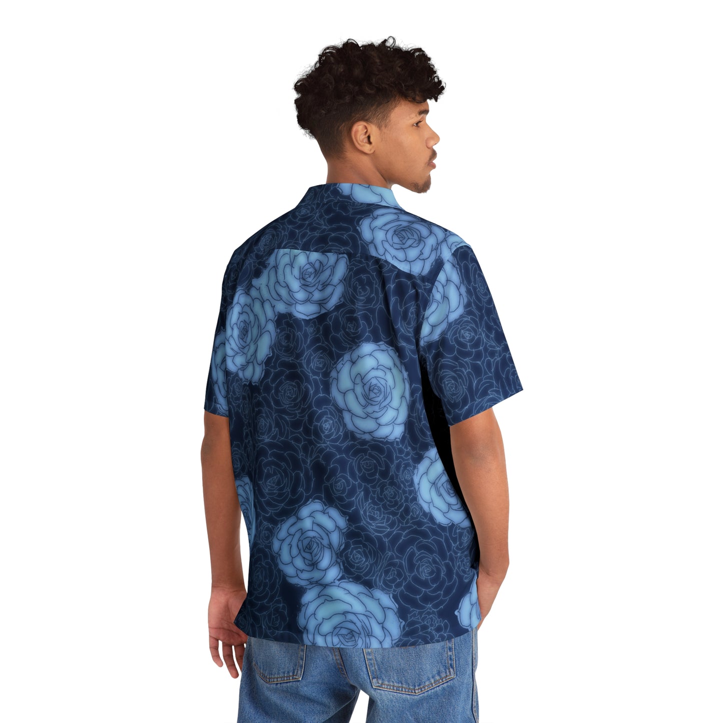 Succulent Navy Men's Hawaiian Shirt
