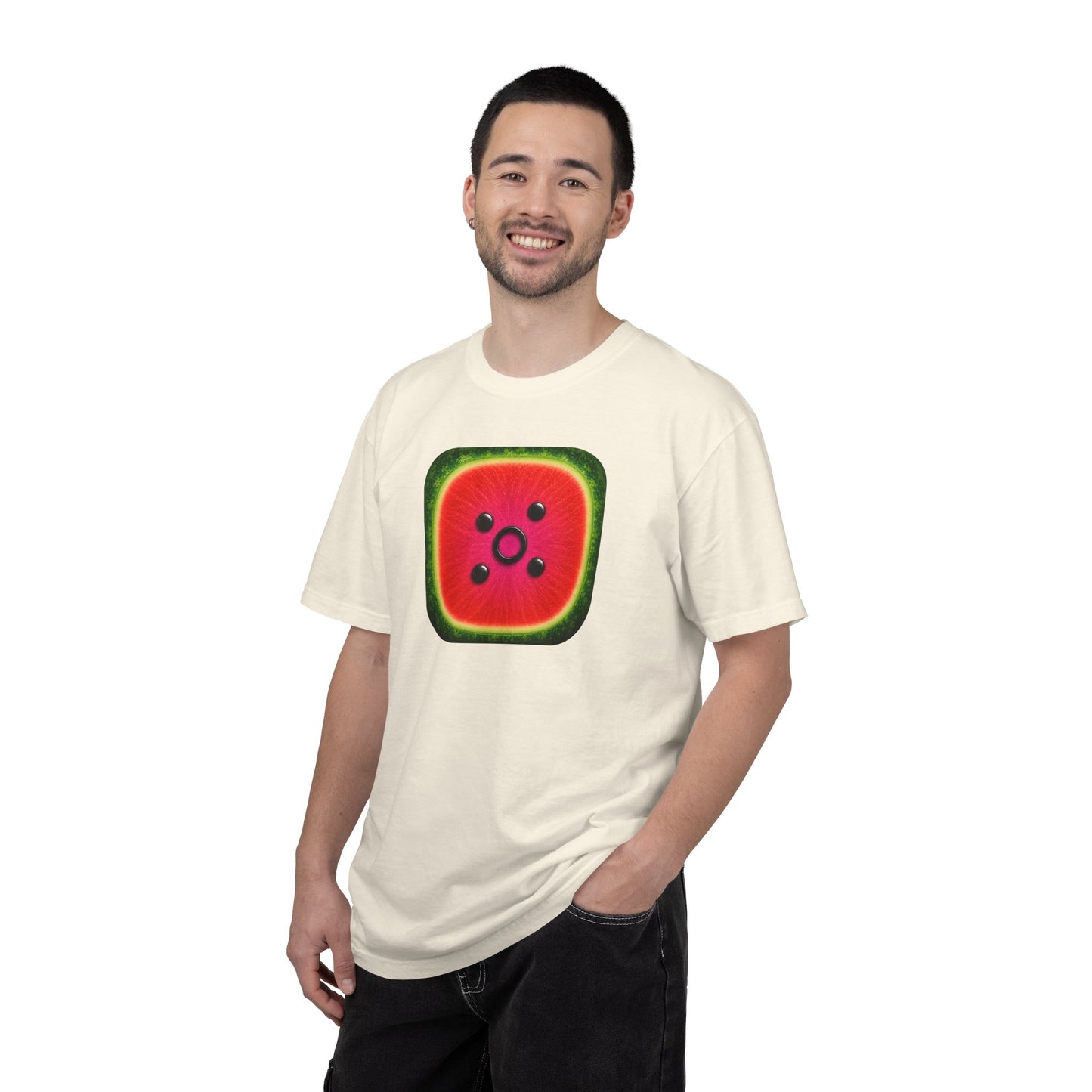 T-Shirt — Watermelon Slice Icon Front with “Gravitas Kitchen” Back | Summer Fruit Tee