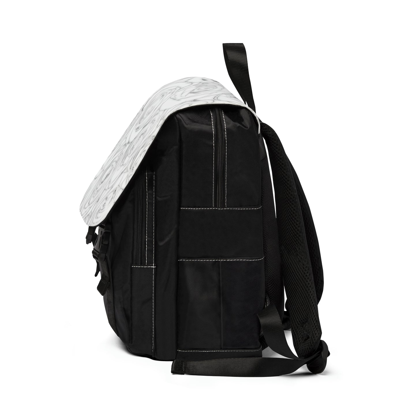 White Rose Unisex Casual Shoulder Backpack Flower Lover Bag