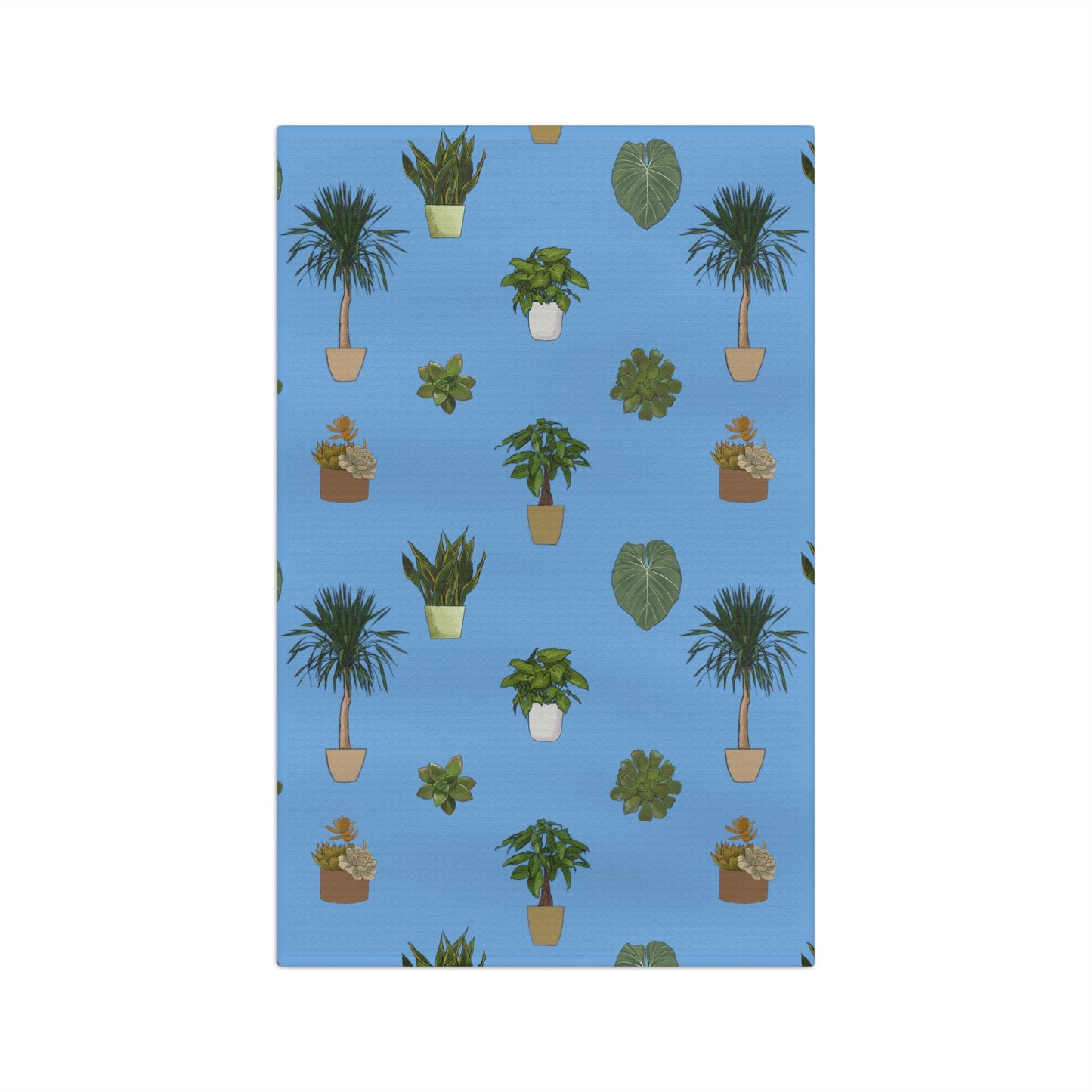 House Plant Towel Gardening Indoor Plant Lover Gift Idea Blue Microfiber Tea Towel