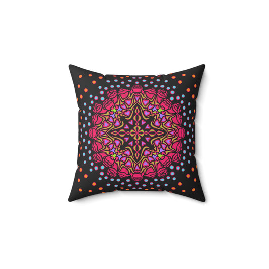 Hearts and Roses - Spun Polyester Square Pillow