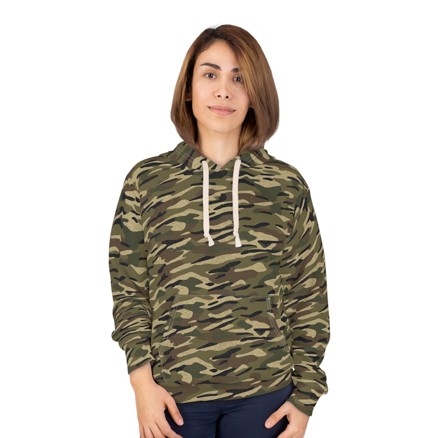 Stripe Camo Green Unisex Pullover Hoodie (AOP)