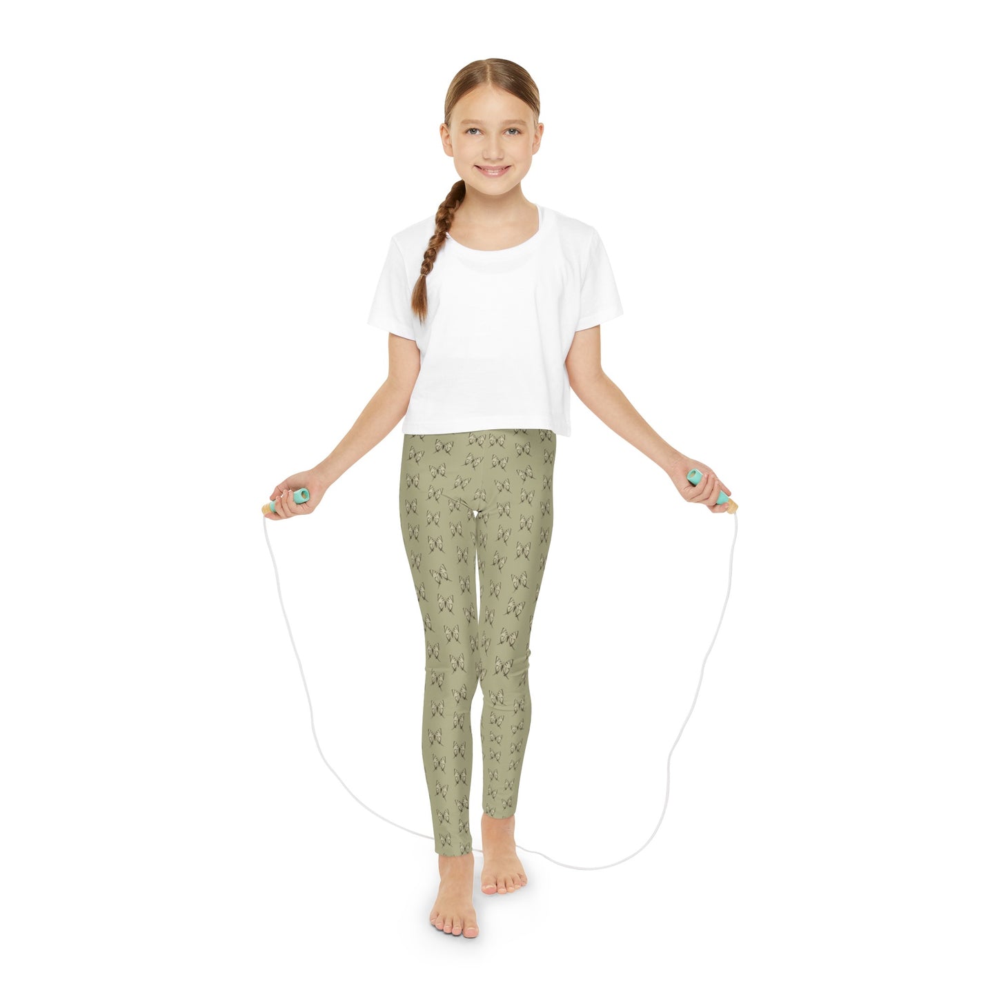 Butterfly Khaki Youth Full-Length Leggings