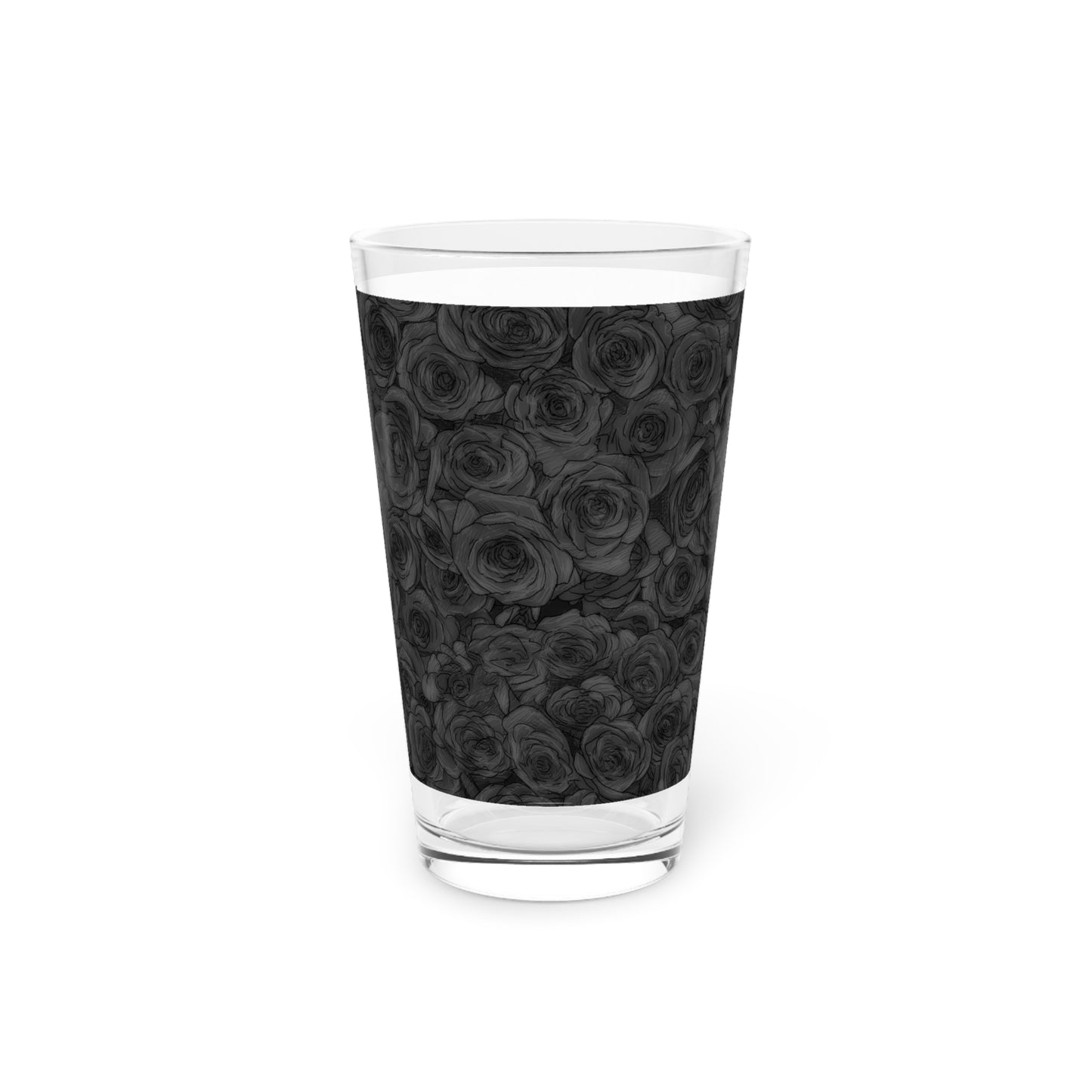 Black Rose Pint Glass, 16oz