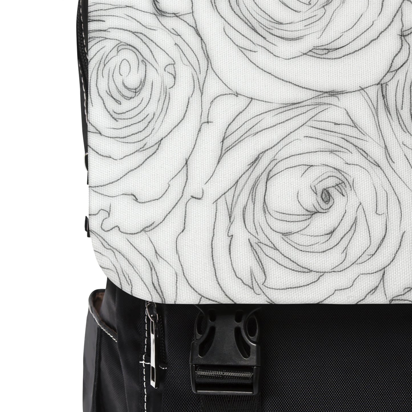 White Rose Unisex Casual Shoulder Backpack Flower Lover Bag