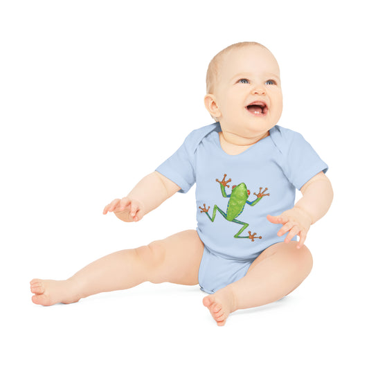 Red Eye Tree Frog Baby Organic Short Sleeve Bodysuit