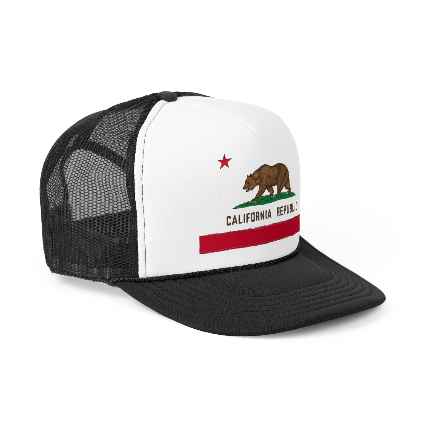 California Republic Flag Illustration Trucker Caps
