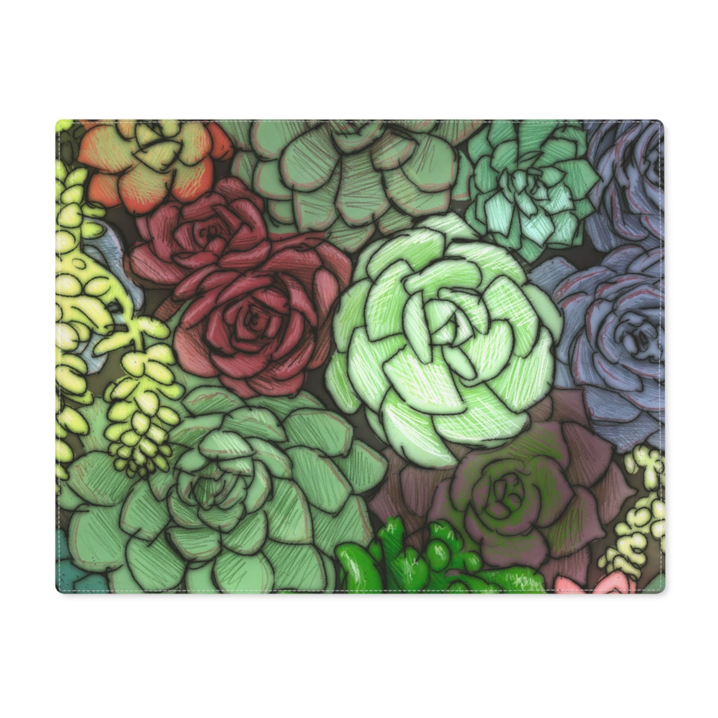 Succulent Placemat, 1pc Gardening Indoor Plant Lover Houseplant Gift Ideas Green Mat