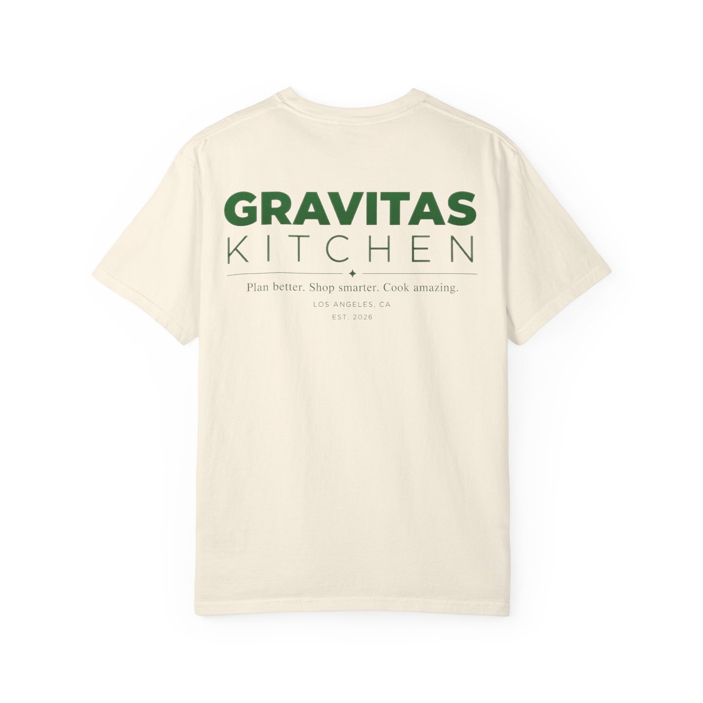T-Shirt — Watermelon Slice Icon Front with “Gravitas Kitchen” Back | Summer Fruit Tee