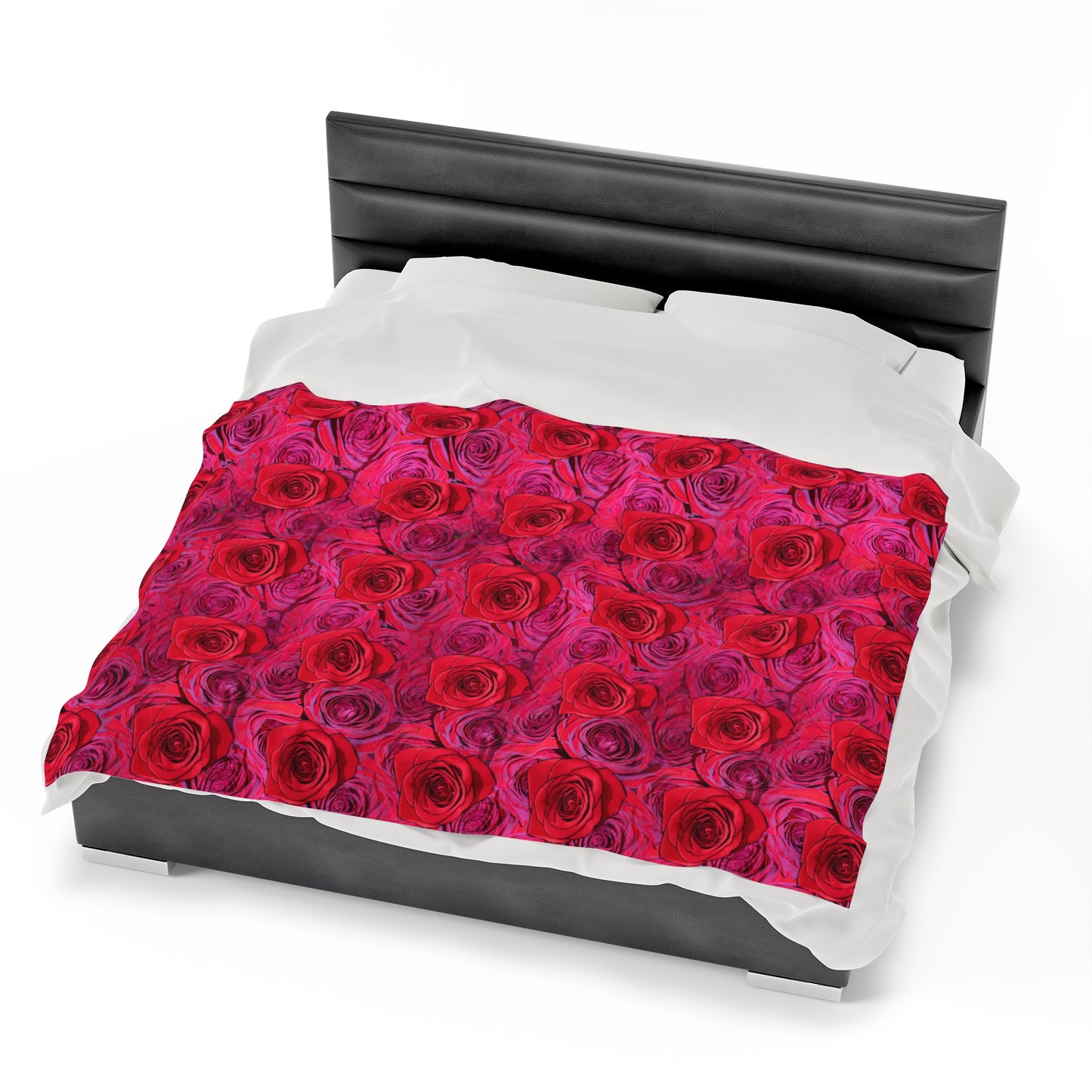 Rose Top Throw Valentine's Day Gift for Her Cute Rose Cover Pink  Velveteen Plush Blanket