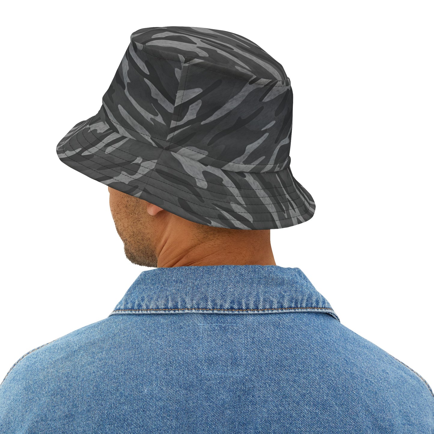 Stripe Camo Dark Grey Bucket Hat