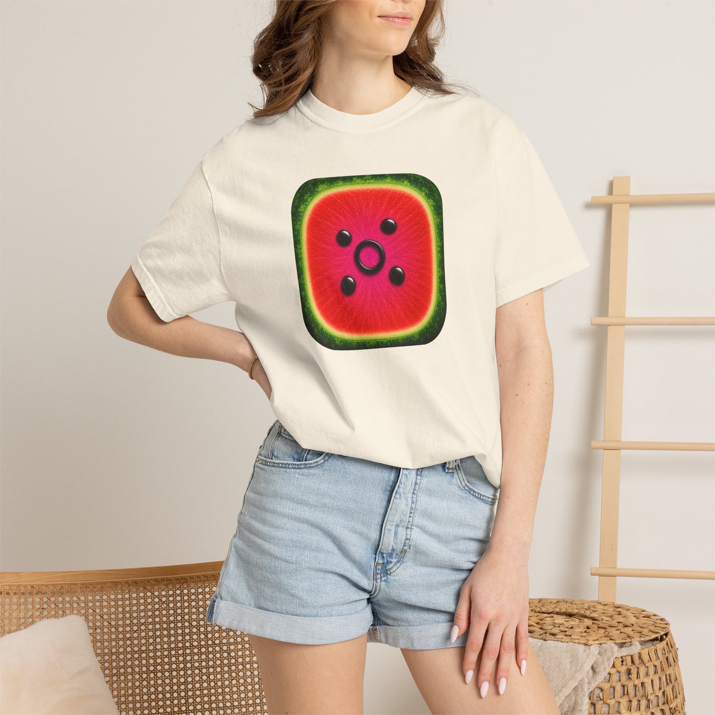 T-Shirt — Watermelon Slice Icon Front with “Gravitas Kitchen” Back | Summer Fruit Tee