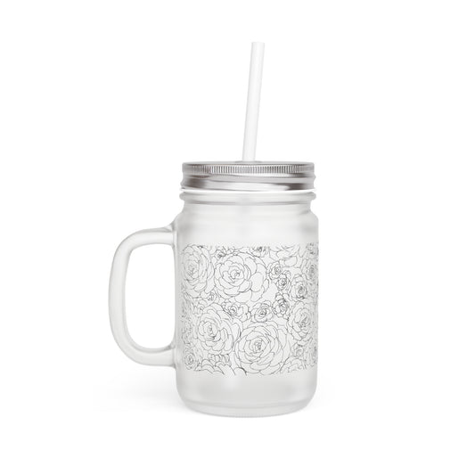 White Succulent Mason Jar