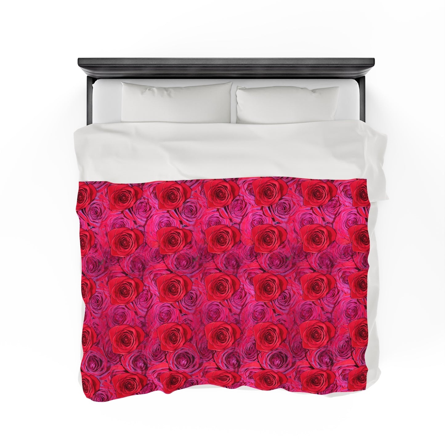 Rose Top Throw Valentine's Day Gift for Her Cute Rose Cover Pink  Velveteen Plush Blanket