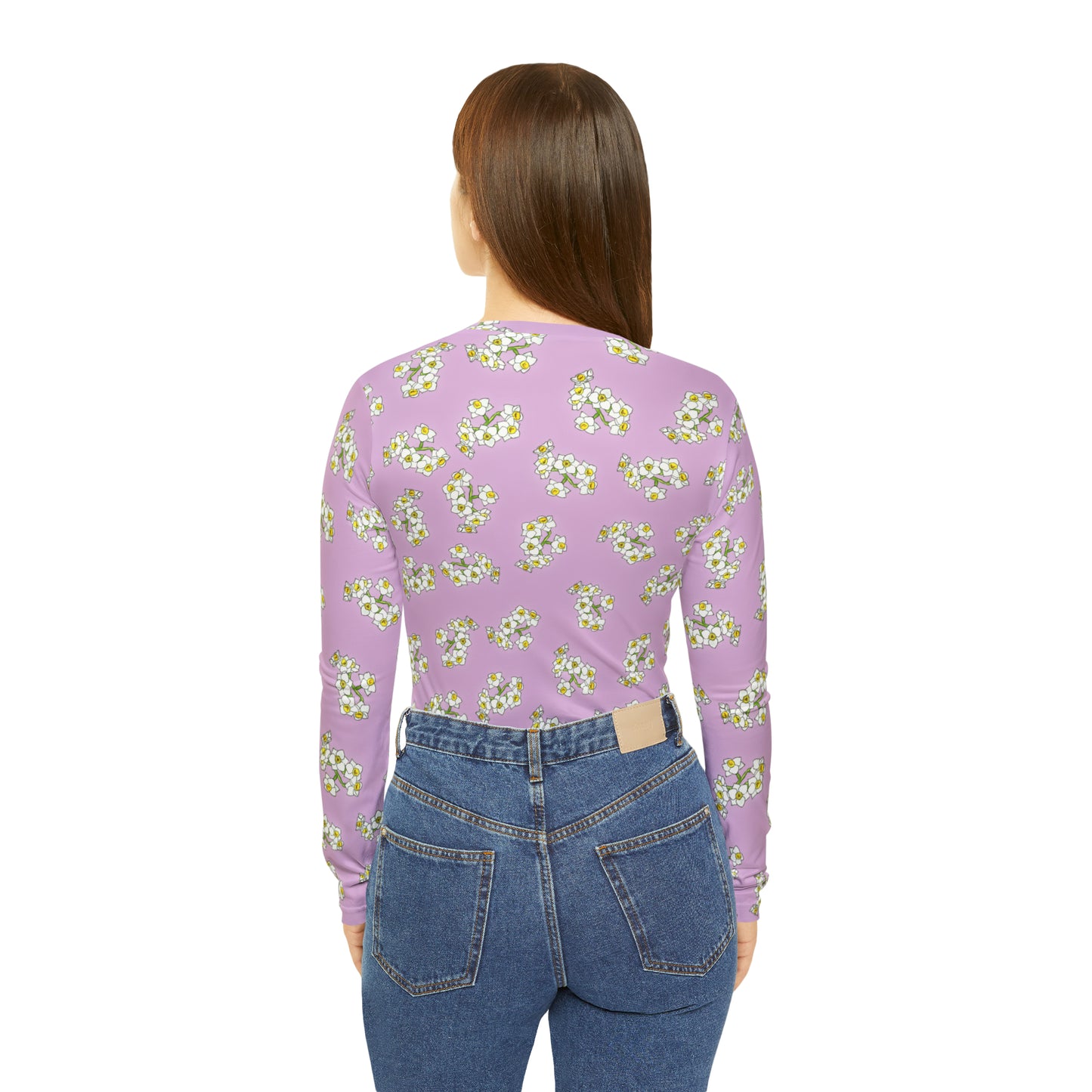 Wild Flower Women's Long Sleeve V-neck Shirt (AOP)