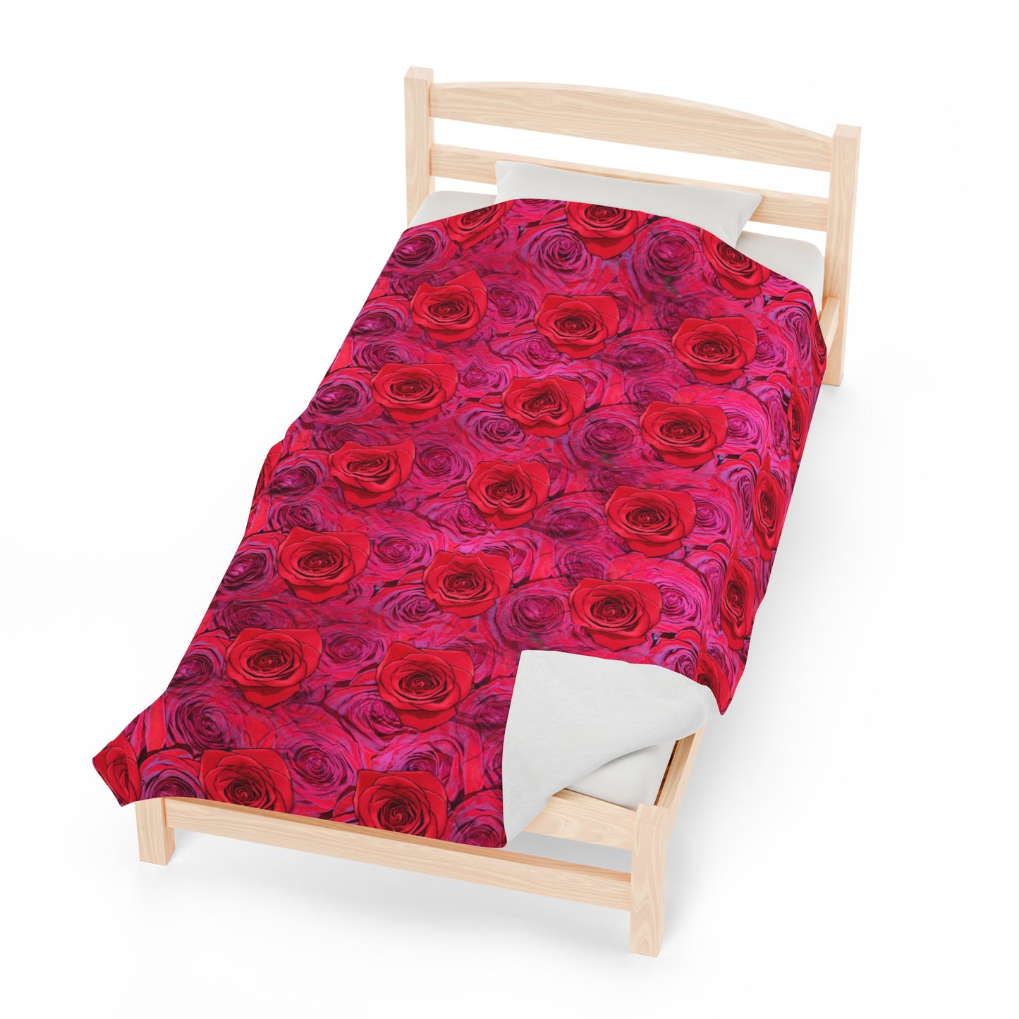 Rose Top Throw Valentine's Day Gift for Her Cute Rose Cover Pink  Velveteen Plush Blanket
