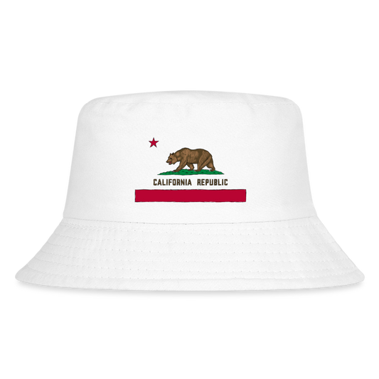 California Republic Flag Kid's Bucket Hat - white